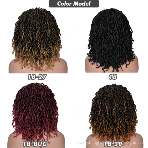 African Gypsy High temperature resistant fibres Wig Spring Twist Crochet Box Braid Synthetic Hair Faux Locs Wigs for black Women